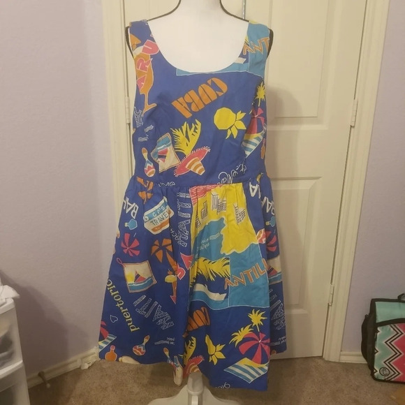 Modcloth Optimistic Effect Travel Dress 2X - Picture 3 of 6